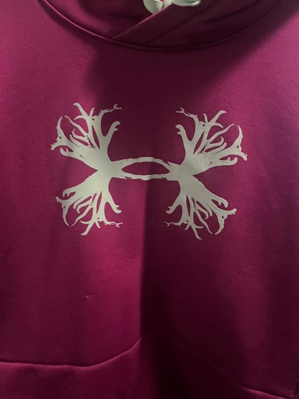 Under Armour Maroon Pullover Hoodie with Mint Logo